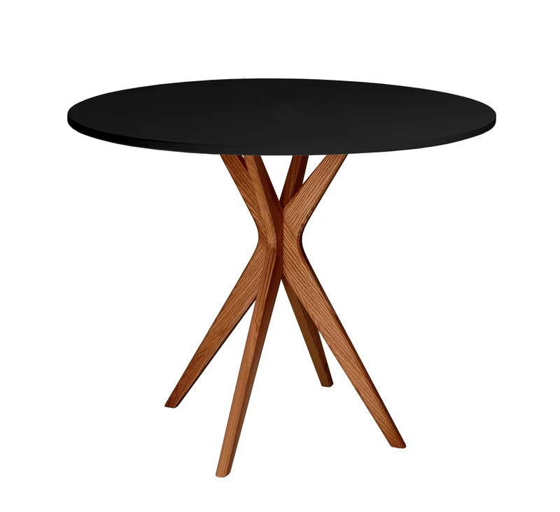 Ragaba Jubi Table à Manger Ronde 80cm Chêne Noir