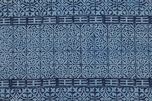 Tapis en coton imprimé à la main Motif géométrique bleu roi 0,5 cm d'épaisseur Fait à la main Utilisation intérieure ou extérieure Pour salon, chambre à coucher, salle à manger