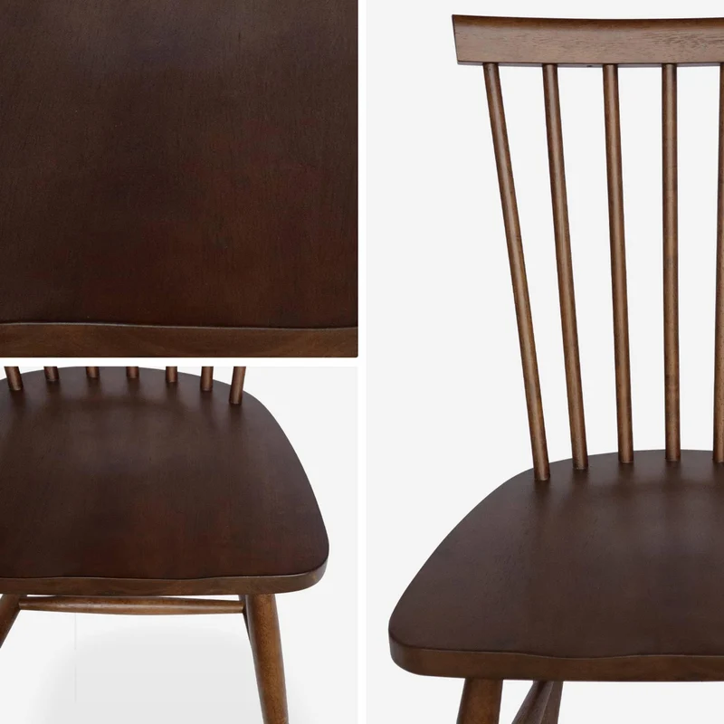 sweeek - Lot de 4 chaises Noyer à barreaux en Bois d'hévéa. Romie. L 50.8 x P 44.2 x H 90cm.