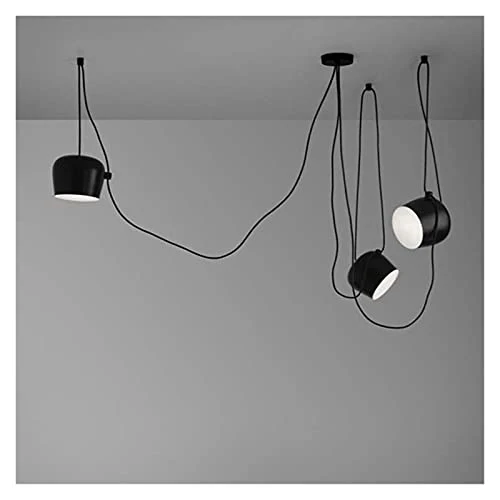 Machine Zhenxkj Pendentif Light Plafonniers Chandeliers Lustres Lustres Modernes Salon Restaurant Bar Cuisse Bar Cafe Lampes de Bureau Noir Blanc Blanc Blanc Filage réglable Luminaire (Color : Black)