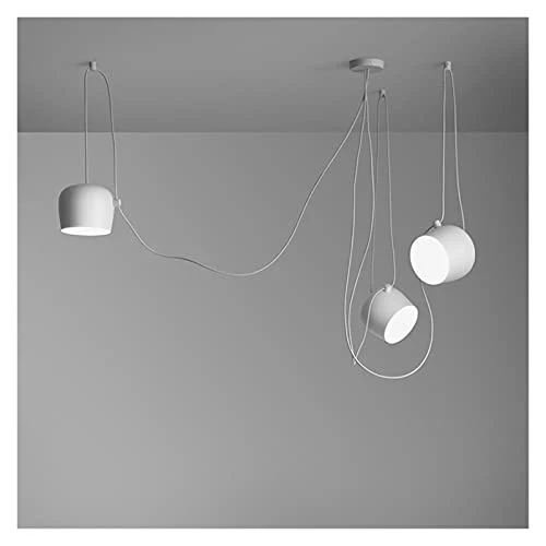 Machine Zhenxkj Pendentif Light Plafonniers Chandeliers Lustres Lustres Modernes Salon Restaurant Bar Cuisse Bar Cafe Lampes de Bureau Noir Blanc Blanc Blanc Filage réglable Luminaire (Color : Black)