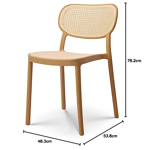 Kosmi Chaise de Salle à Manger Moutarde Style Vintage