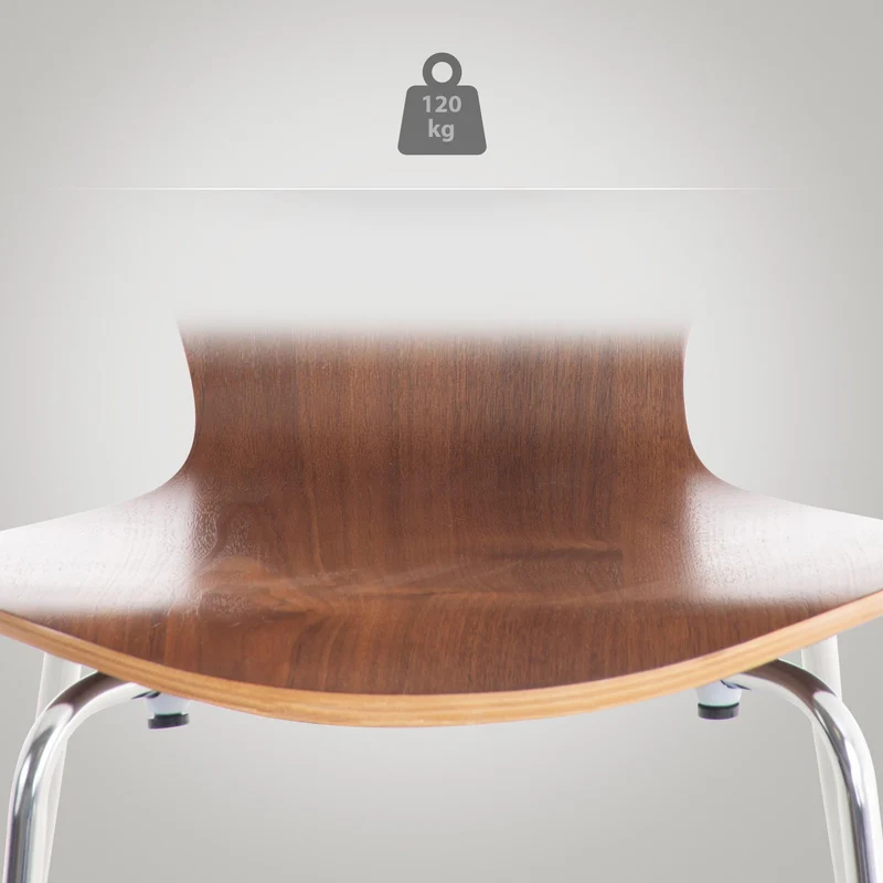 CLP Chaise Empilable Calisto en Bois - Assise Ergonomique - Chaise de Salle d'Attente en Bois Chaise, Hauteur Assise 45 cm -Couleurs au Choix:, Couleur:Noyer