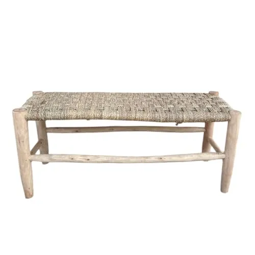 Artigianato vulcano Banc en bois de peuplier marocain