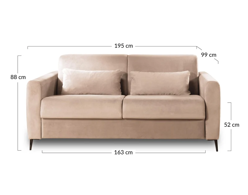 Lisa Design - Canapé Convertible Owen en Velours - Canapé Lit - Couchage Quotidien - Matelas 12 cm - Sofa Vert 3 Places - Salon