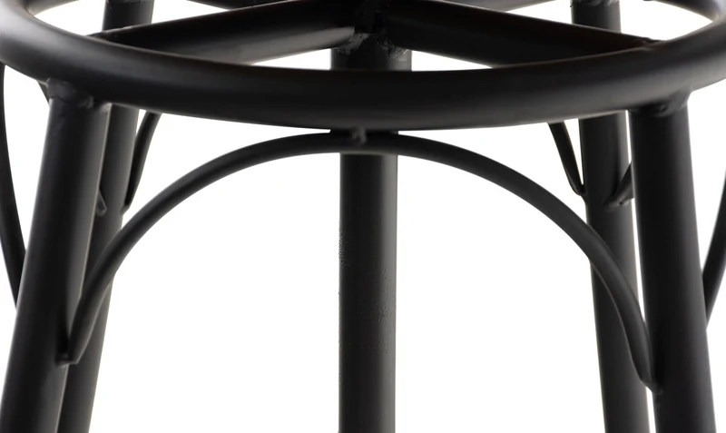 CLP Lot de 2 tabourets de Bar Beam Style Industriel I Hauteur réglable I Siège en Bois et piètement en métal, Couleur:Noir