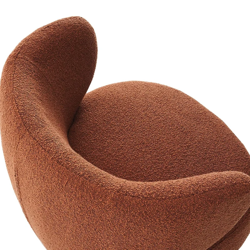HOMIFAB Fauteuil en Tissu Bouclette Rouille - Ester