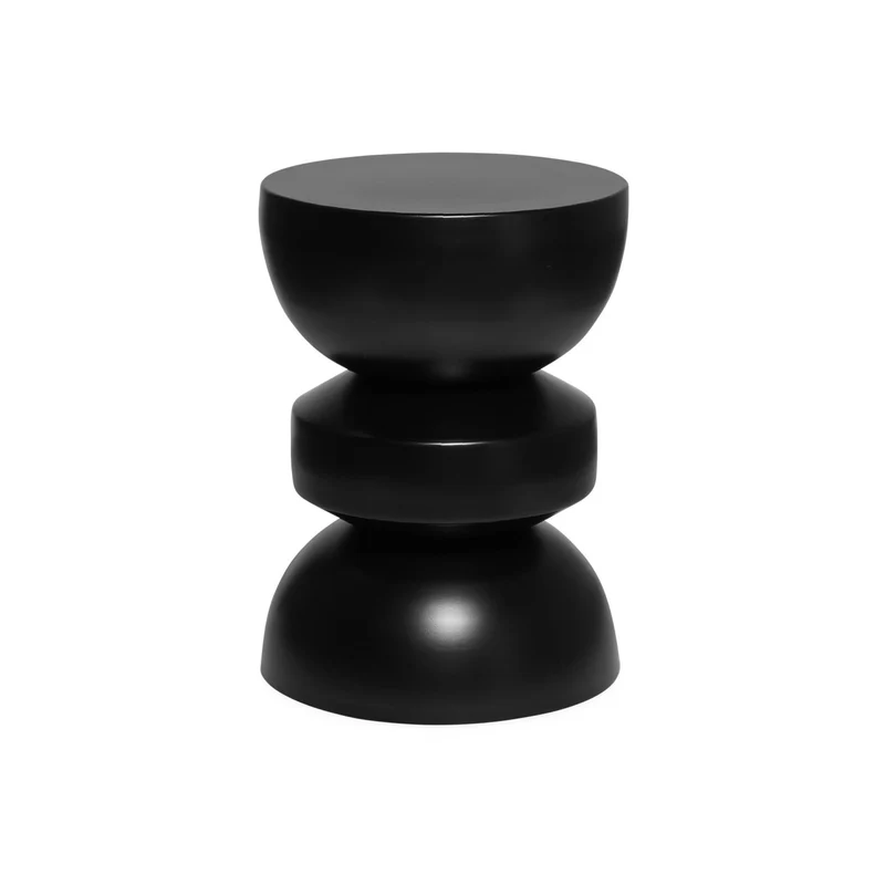 Alice's Home - Table d'appoint. Bout de canapé. Table de Chevet en métal. Noir. Assa. Ø32 x H 44.5cm