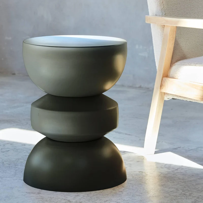 Alice's Home - Table d'appoint. Bout de canapé. Table de Chevet en métal. Noir. Assa. Ø32 x H 44.5cm