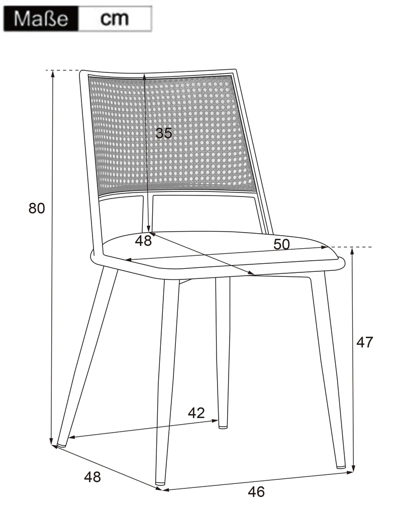 Merax Lot de 2 Chaises de Salle à Manger, Chaises de Cuisine avec Siège en Polyuréthane et Dossier en Rotin, Chaise Rembourrée pour Salle à Manger, Salon et Chambre à Coucher, Pieds en Métal, Beige