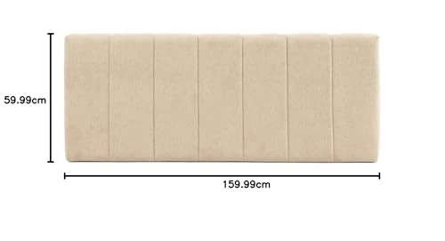 marcKonfort Tête de lit tapissée Creta 160x60cm Couleur Beige, Rembourrée de Mousse, brodé Effet capitonné, 8cm d'épaisseur, Système de Fixation Inclus.