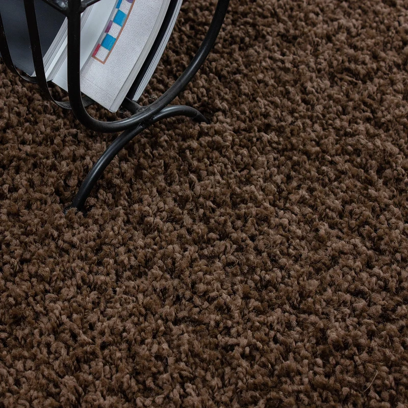 HomebyHome Tapis Salon 200x300 Moderne Tapis Chambre Adulte Tapis Marron 200x290 cm - Tapis Shaggy Salle de Séjour Tapis Poil Long Concevoir Unicolore Tapis Doux Moelleux Tapis Cuisine Moquette Salon