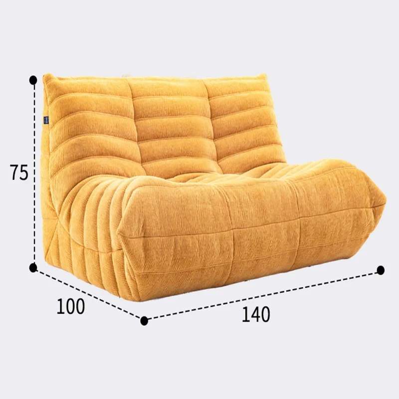 Fauteuil de Salon, Compression en éponge complète, Fauteuil de Salon en Daim Doux, canapé désossé, canapé de Sol Paresseux, canapé Pouf pour Salon Chambre à Coucher C,Double Seat