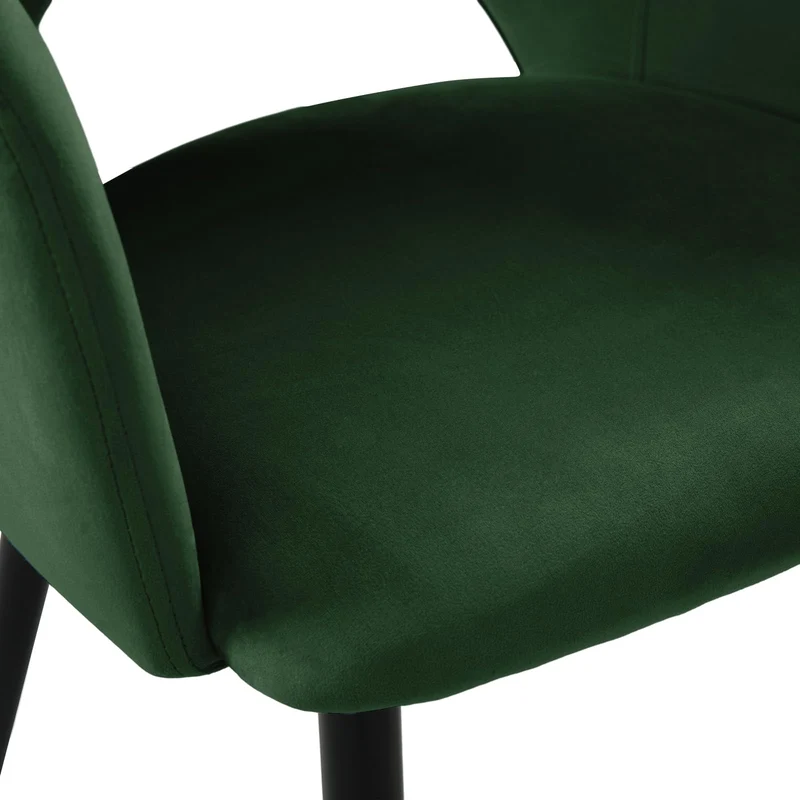 SVITA Hailey Lot de 2 chaises de Salle à Manger fauteuils de Cuisine tapissés Velours Vert foncé