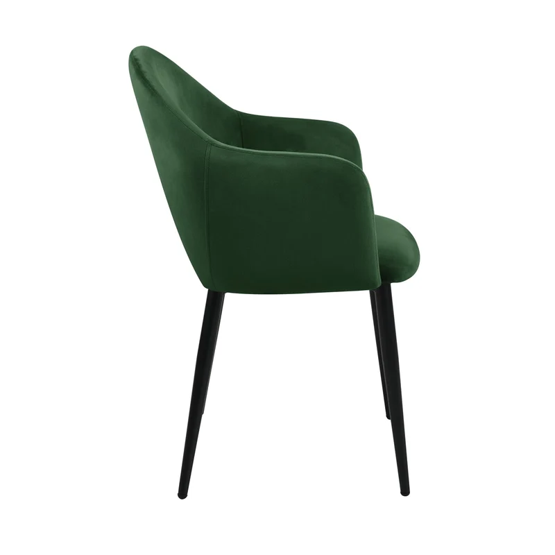 SVITA Hailey Lot de 2 chaises de Salle à Manger fauteuils de Cuisine tapissés Velours Vert foncé