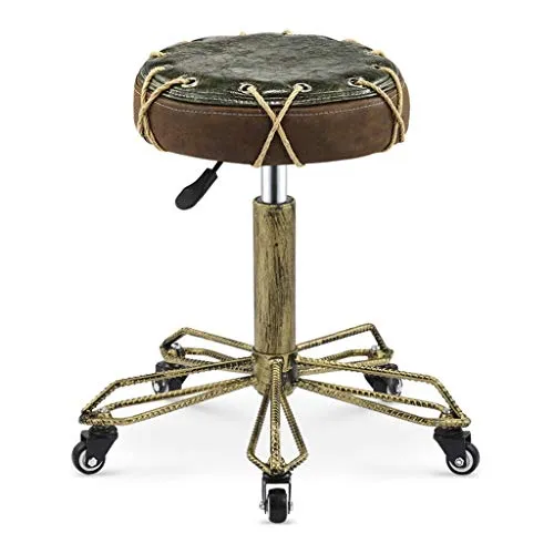 Knjlwa Roulant Autour du Tabouret de Levage de gaz hydraulique de Pivot de Chaise de Massage de Salon, Taille réglable de 44~59cm pour la Coiffure manucure Tatouage Cuisine Bar Salon Spa, Bronze