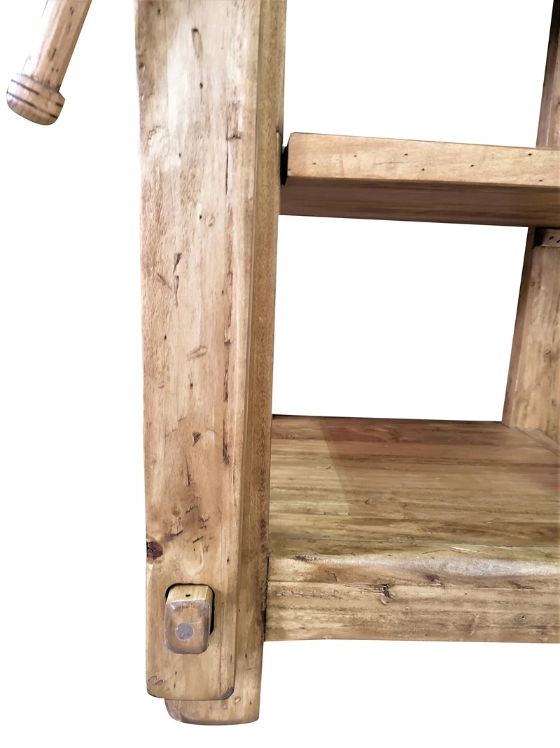 Biscottini Table Haute 82x57x64 cm Made in Italy | Meuble Cuisine en Bois Massif | Établi Pliant | Table Haut Cuisine en Bois