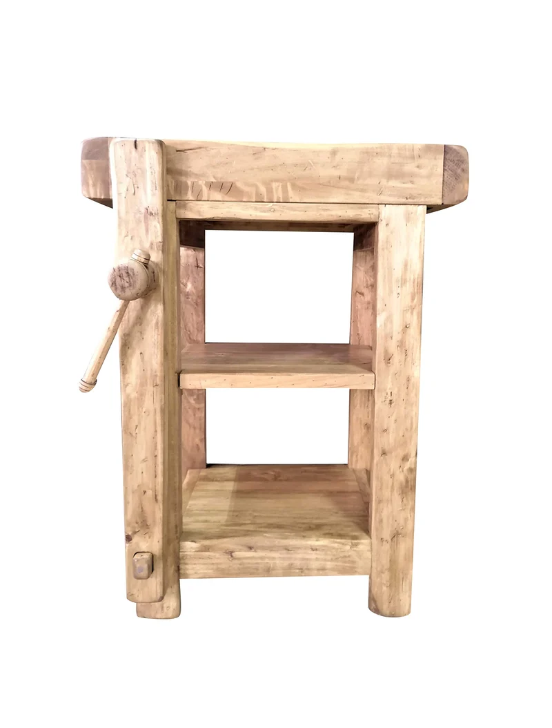 Biscottini Table Haute 82x57x64 cm Made in Italy | Meuble Cuisine en Bois Massif | Établi Pliant | Table Haut Cuisine en Bois