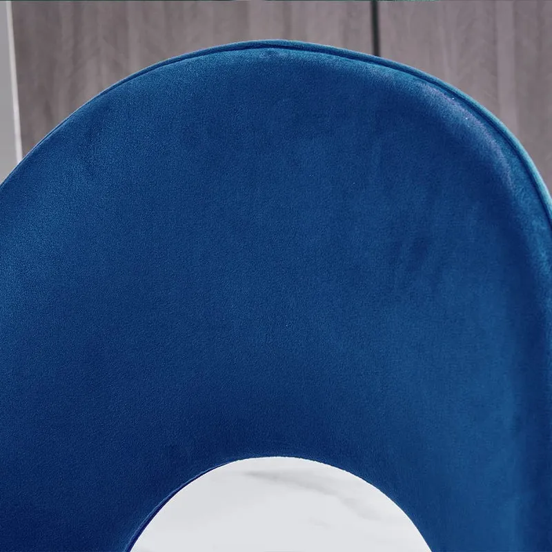 AINPECCA Lot de 2 chaises de salle à manger rembourrées en velours avec pieds en métal noir (bleu et doré, 2)