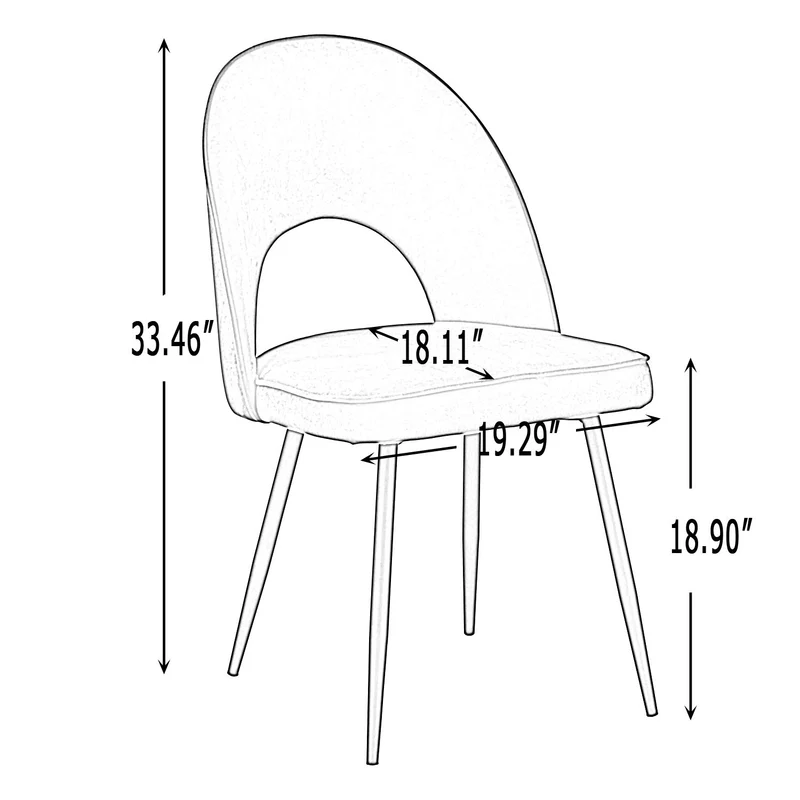 AINPECCA Lot de 2 chaises de salle à manger rembourrées en velours avec pieds en métal noir (bleu et doré, 2)