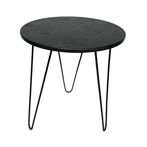 CAFIEDR Table Basse Table d'appoint Ronde Vintage, Panneaux de Particules laminés, métal, 60 cm x 60 cm x 56 cm
