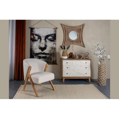 Socadis - Fauteuil Bouclette Beige - Confort