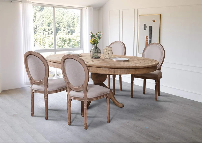 INTENSE DECO Table Ronde Extensible en Bois Massif SIDONIE Bois Naturel