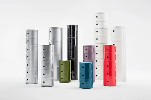 Kartell Componibili, Conteneur 3 éléments, Vert, Base ronde