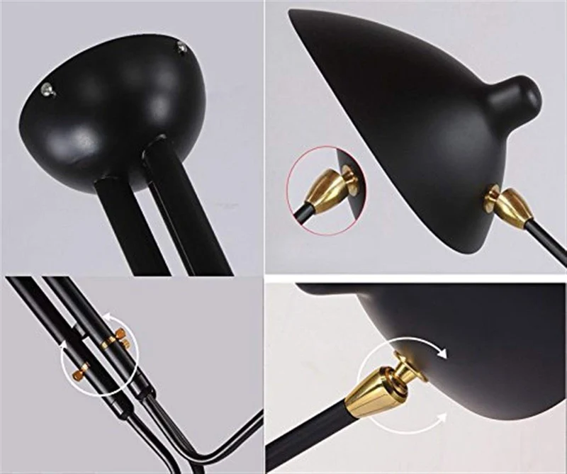 DRFGHK Lampe Serge Mouille Serge Mouille Fer créative Moderne Salon Plafond Lampes Lampes //Sol/Mur Lampes Lampe de Plafond chefs-624,6 PLL