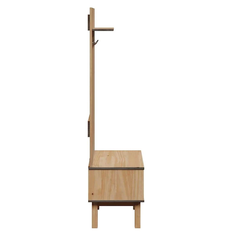vidaXL Meuble d'entrée OTTA 50x40x160 cm Bois Massif de pin, Armoire d'entrée, Ensemble de vestiaire, Meuble de Rangement de Couloir