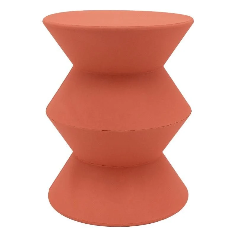AUBRY GASPARD Bout de canapé Graphique en métal Finition Mate Terracotta – Style Brut et Artisanal