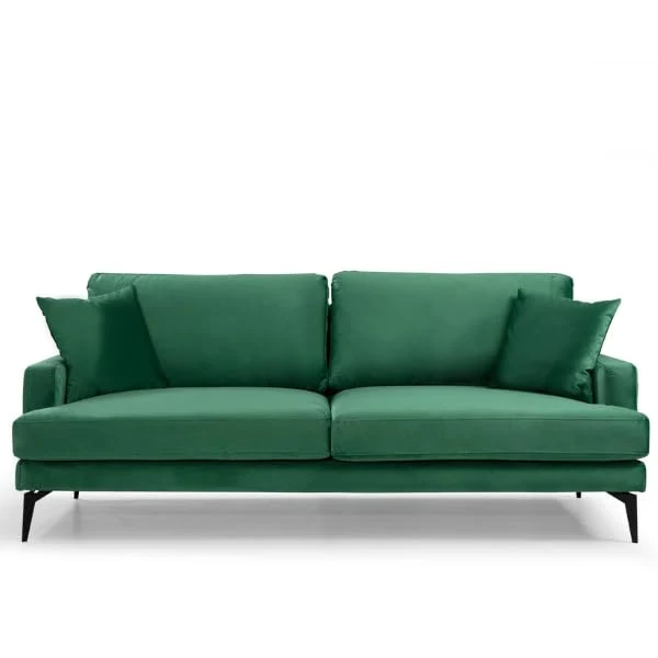 Menzzo Canapé 3 Places Narchis Velours Vert