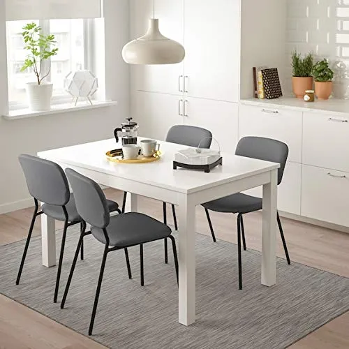Tok Mark Traders KARLJAN Chaise gris foncé, Kabusa gris foncé, 49x55x81 cm durable et facile à entretenir. Chaises rembourrées. Chaises de salle à manger. Meubles.Respectueux de l'environnement.