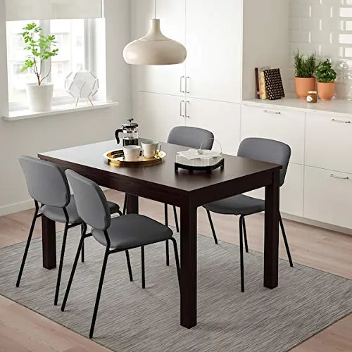 Tok Mark Traders KARLJAN Chaise gris foncé, Kabusa gris foncé, 49x55x81 cm durable et facile à entretenir. Chaises rembourrées. Chaises de salle à manger. Meubles.Respectueux de l'environnement.