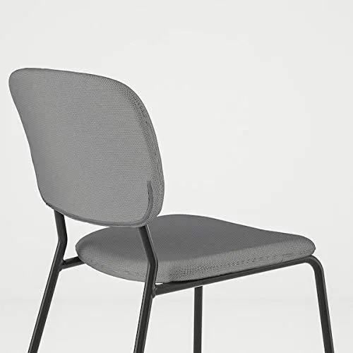Tok Mark Traders KARLJAN Chaise gris foncé, Kabusa gris foncé, 49x55x81 cm durable et facile à entretenir. Chaises rembourrées. Chaises de salle à manger. Meubles.Respectueux de l'environnement.