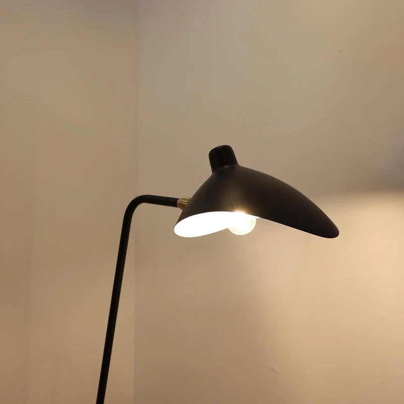 Alpinaluz Lampadaire trépied avec écran orientable - Design avant-gardiste en aluminium noir mat, culot E27, 160 cm, éclairage intérieur pour salon ou studio
