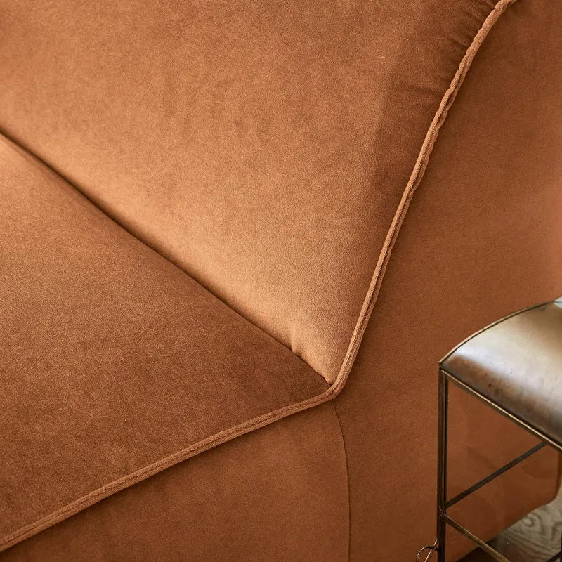 Loberon McLean Canapé au design élégant et intemporel - Rembourrage confortable - Éléments réglables individuellement - Assise - Bois de pin - Bois de bouleau - Polyester - Orange