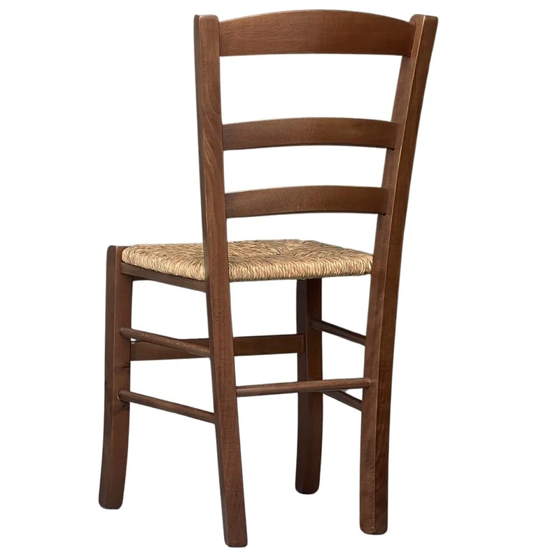OKAFFAREFATTO MADDALONI Chaise en Bois Massif Couleur Noyer foncé avec Assise en Paille pour Restaurant, Maison, Mod. Paesana Robuste avec Dos Jambes de mm 36 x mm 40 Nouvelle déjà monté