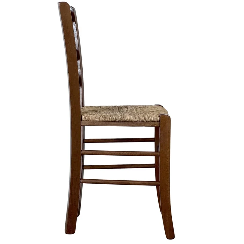 OKAFFAREFATTO MADDALONI Chaise en Bois Massif Couleur Noyer foncé avec Assise en Paille pour Restaurant, Maison, Mod. Paesana Robuste avec Dos Jambes de mm 36 x mm 40 Nouvelle déjà monté