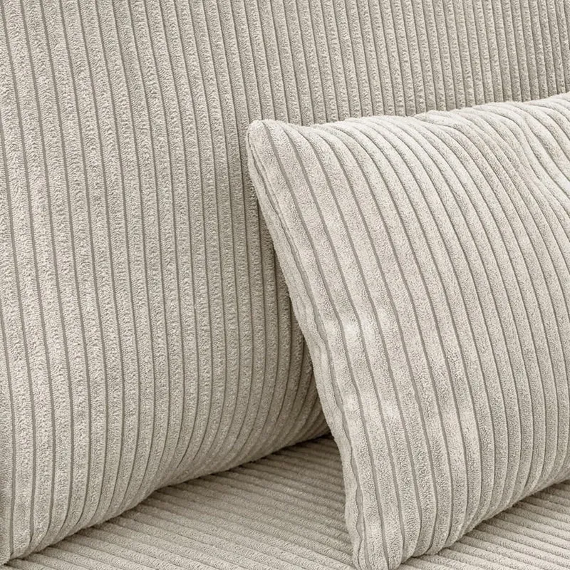 HOMIFAB Canapé Convertible 3 Places avec Coffre de Rangement en Velours côtelé Beige - Milla