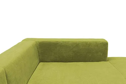 DOMO. collection Modica Canapé d'angle Moderne en Forme de L sans Sol - 244 x 173 x 83 cm (l x p x h) - Vert