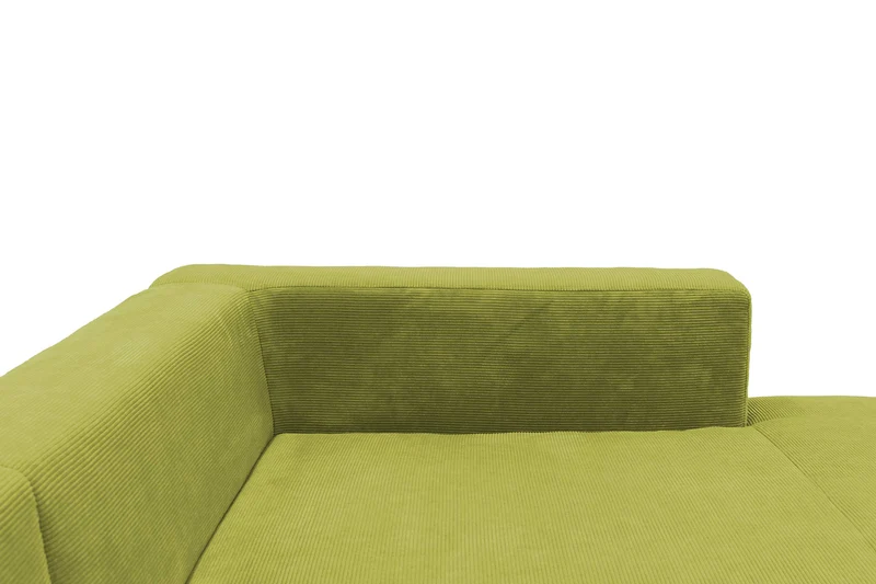 DOMO. collection Modica Canapé d'angle Moderne en Forme de L sans Sol - 244 x 173 x 83 cm (l x p x h) - Vert