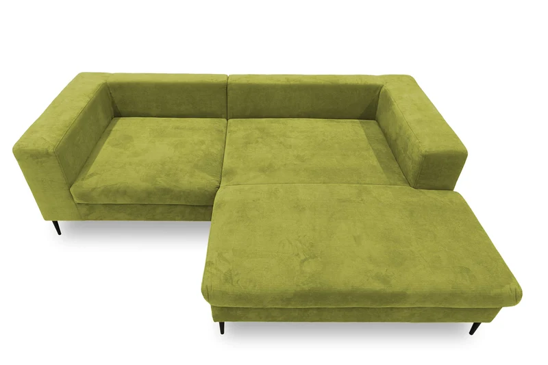 DOMO. collection Modica Canapé d'angle Moderne en Forme de L sans Sol - 244 x 173 x 83 cm (l x p x h) - Vert
