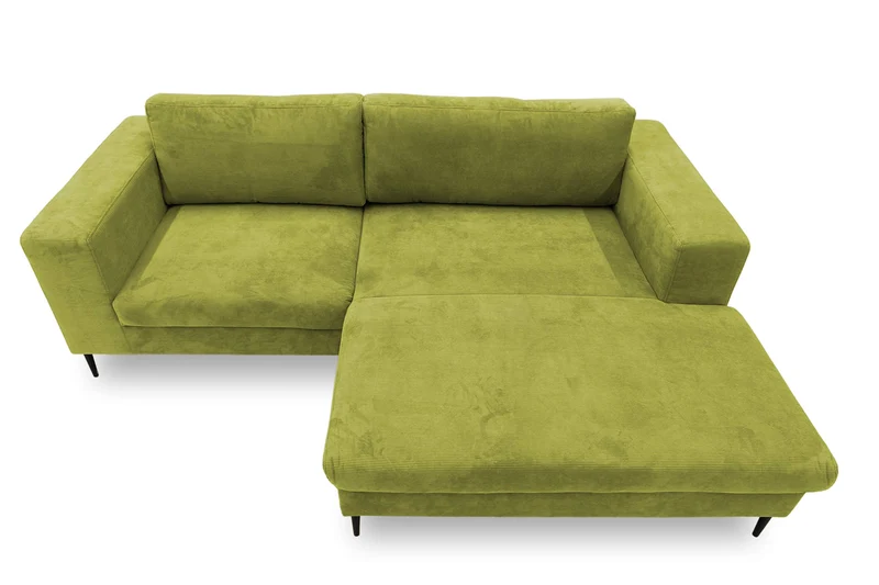 DOMO. collection Modica Canapé d'angle Moderne en Forme de L sans Sol - 244 x 173 x 83 cm (l x p x h) - Vert
