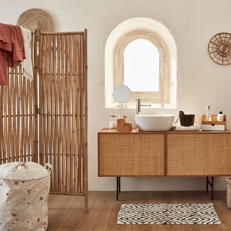 Box and Beyond - Paravent d’intérieur - 160 x 139 cm - Séparateur de pièce en Bambou Naturel - Paravent 3 Panneaux - Paravent Chambre, Salon - cloison Amovible