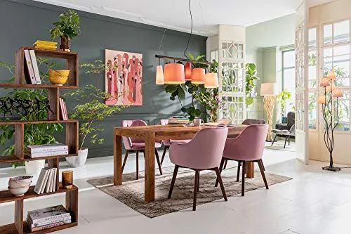 Kare Authentico Table Design pour 4 à 6 Personnes, Unique, Faite à la Main, élégante, Durable, Design Minimaliste, Table en Bois Massif pour Salle à Manger, Table à Manger, en Bois Massif, 76 x 80 x