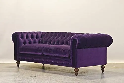 jvmoebel Chesterfield #132 Ensemble de canapés rembourrés de luxe en cuir et textile