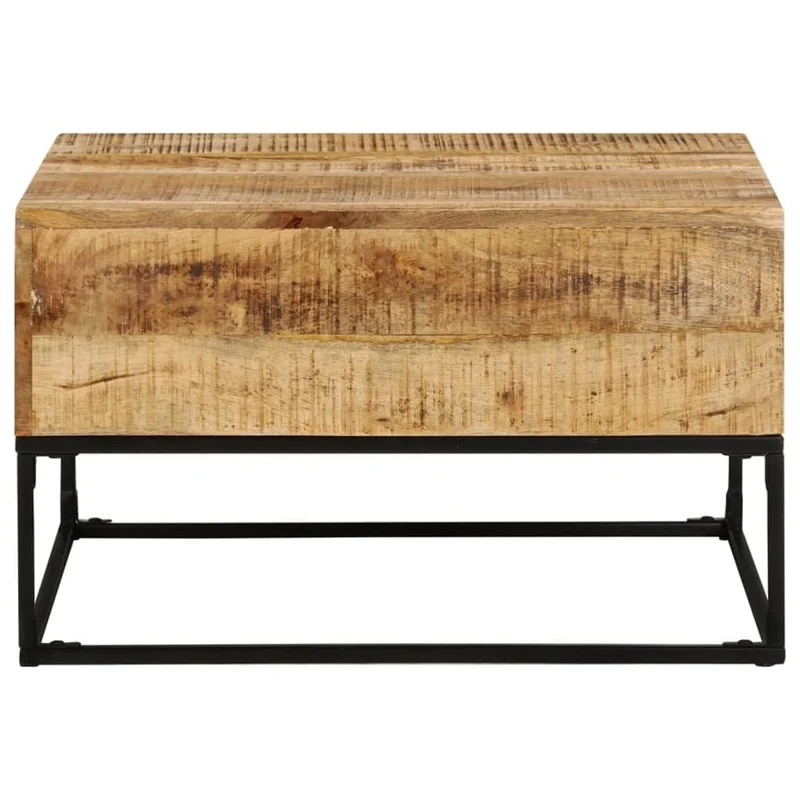 vidaXL Bois de Manguier Brut Table Basse Table d'Appoint Table de Canapé Bout de Canapé Meuble de Salle de Séjour Salon Intérieur 68x68x41 cm