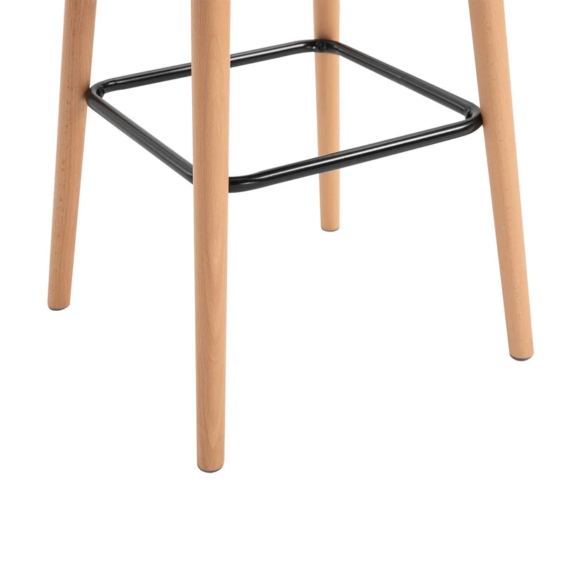HOMCOM Tabourets de Bar Design scandinave - Lot de 2 tabourets de Bar Grand Confort avec Repose-Pieds et accoudoirs - Bois Massif Lin Gris foncé