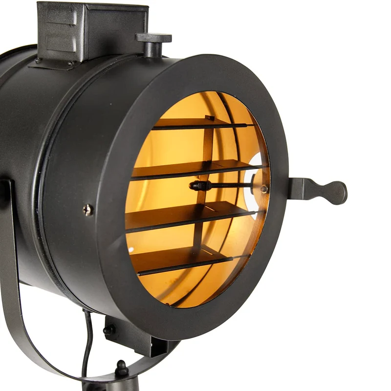 Qazqa radient - Lampe de table trépied/tripode - 1 lumière - H 176 cm - Noir - Rustique - éclairage intérieur - Salon I Chambre
